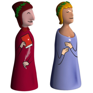 Porcelanowe figurki Dante & Virgilio