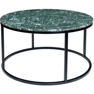 Ciemnozielony stolik marmurowy z czarną konstrukcją RGE Accent, ⌀ 85 cm