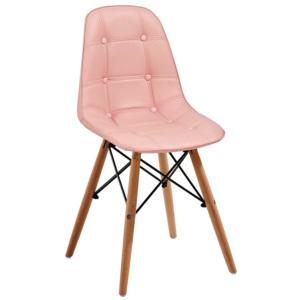 Krzesło TESS różowy/buk