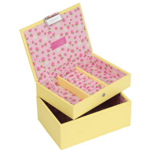 Pudełko na biżuterię dla dzieci podwójne mini Junior Stackers żółte
