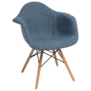 Krzesło P018W Duo jasne drewniane nogi (niebiesko-szare) D2