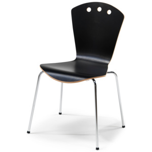 Krzesło do stołówki ORLANDO, czarny, chrom