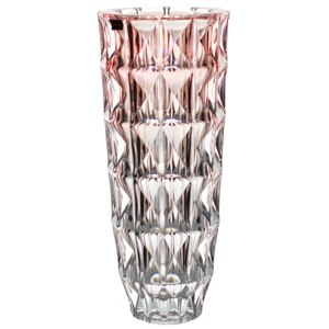 Wazon Diamond, szkło bezołowiowe - crystalite, kolor różowy, wysokość 330 mm