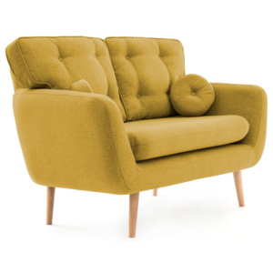 Żółta sofa 2-osobowa z poduszką VIVONITA Malva