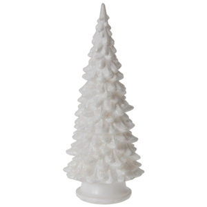 Dekoracja świecąca, Choinka Led, biała ze śnieżnym brokatem