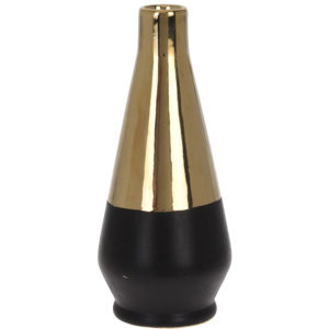 Dekoracyjny wazon, złoto-czarny, 20 cm