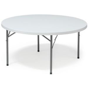 Stół składany, Ø1200x730 mm, biały, szary