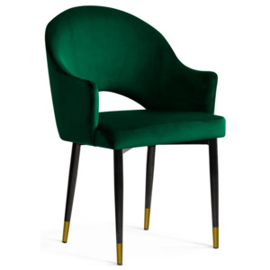 Krzesło BARI zielony/ noga czarna gold/ SO260