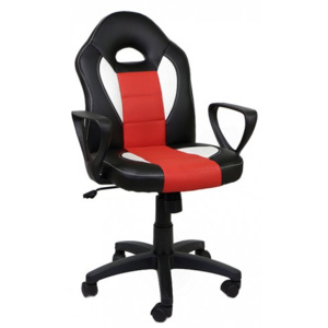 Fotel obrotowy Feri Black/White/Red