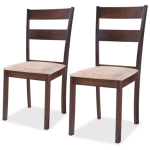 Krzesła jadalniane, 2 szt., brązowe, drewno kauczukowe