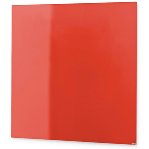 Szklana tablica suchościeralna, 500x500 mm, żywa czerwień