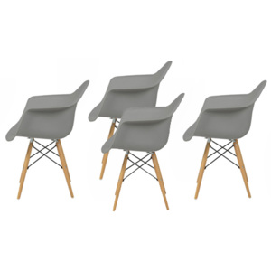 Zestaw 4 nowoczesne krzesło design daw retro SZARY
