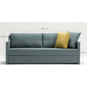 Niebieská 3-osobowa sofa rozkładana Balcab Home Doty