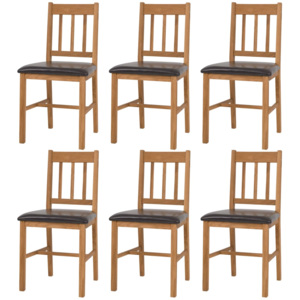 Krzesła do jadalni, 6 szt., lite drewno dębowe, 43x48x85 cm