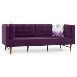 Fioletowa sofa 3-osobowa Balcab Home Eva