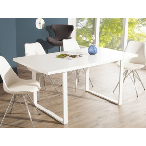 Biały, nowoczesny stół LUCENTE na metalowych nogach 160x90 cm