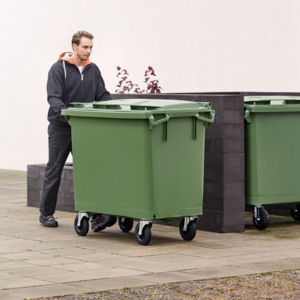 Kontener na odpady CLASSIC, 1210x1255x770 mm, 660 L, zielony