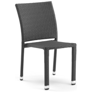 Krzesło do kawiarni ASTON, sztaplowane, rattan, czarny