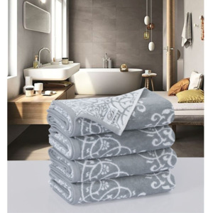 Zestaw 4 ręczników bawełnianych Descano Preyo, 50x100 cm