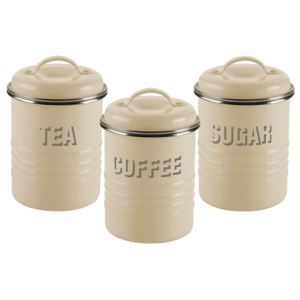 Zestaw 3 pojemników na herbatę kawę i cukier 0,8l Typhoon Vintage Kitchen kremowy