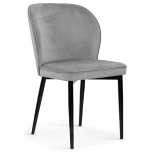 Krzesło AINE velvet/szary/czarny/BL14