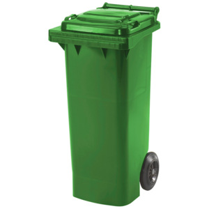 Kosz na śmieci HENRY, na kółkach, 930x445x525 mm, 80 L, zielony