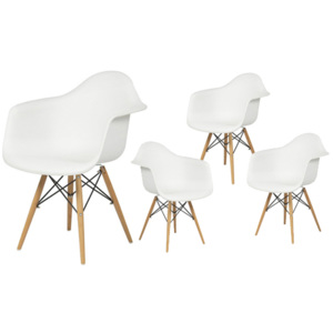 Zestaw 4 nowoczesne krzesło design daw retro BIAŁY