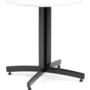 Stół do stołówki SANNA, Ø 700x720 mm, laminat, biały, czarny