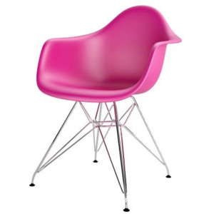 Krzesło P018PP różowe chromowane nogi HF