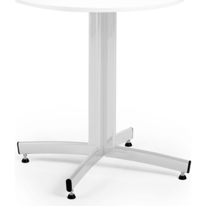 Stół do stołówki SANNA, Ø 700x720 mm, laminat, biały, szary