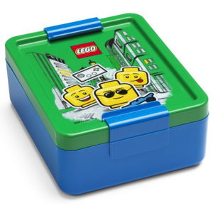 Niebieski pojemnik na przekąskę z zielonym wieczkiem LEGO® Iconic