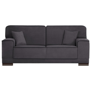 Antracytowa sofa 2-osobowa z czarnymi detalami L'Officiel Interiors Cara