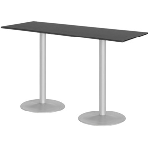 Stół barowy BIANCA, 1800x700x1125 mm, czarny, szary
