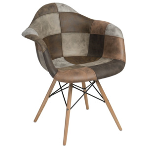 Krzesło P018W jasne drewniane nogi (patchwork) D2