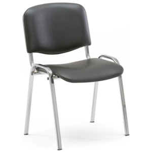 Krzesło konferencyjne NELSON, skóra ekologiczna, czarny, chrom