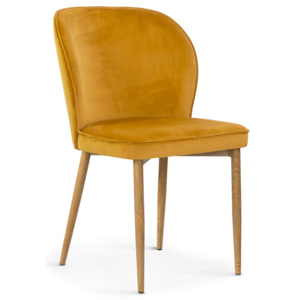 Krzesło AINE velvet/miodowy/dąb/BL68