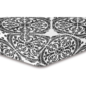 Szaro-białe prześcieradło elastyczne ze wzorem DecoKing Hypnosis Malaga, 220x240 cm