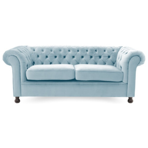 Jasnoniebieska sofa 3-osobowa Vivonita Chesterfield