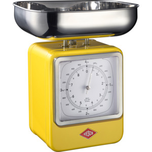 Waga kuchenna z zegarem Retro żółta