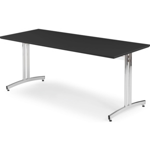Stół do stołówki SANNA, 1800x700x720 mm, laminat, czarny, chrom