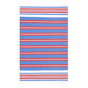 Niebiesko-czerwony ręcznik hammam Begonville Rkyer Unison, 180x100 cm