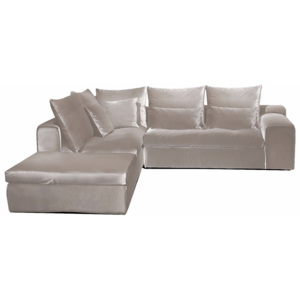 Sofa narożna z otomaną lewą Cobra 313x270x75 cm Miloo Home Velvet Collection beżowa