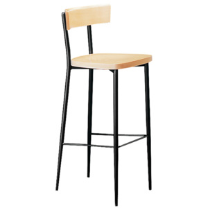 Krzesło barowe EDMOND, buk, czarny
