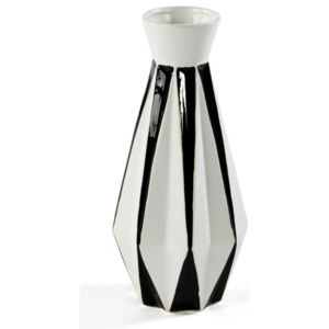 Czarno-biały wazon ceramiczny Thai Natura, 17x39 cm