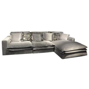 Sofa 4-osobowa Boa 320x160x75 cm Miloo Home Velvet Collection szara