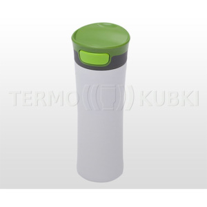Kubek termiczny 430 ml TRAWIS (biały/zielony)