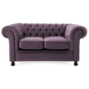 Fioletowa sofa 2-osobowa Vivonita Chesterfield