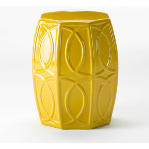 Żółty stołek ceramiczny Thai Natura