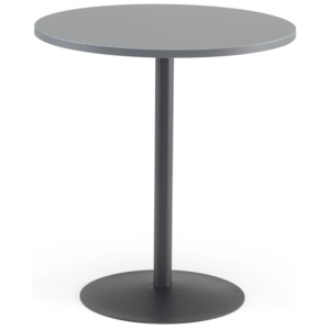 Stół do kawiarni ASTRID, Ø 700 mm, laminat, szary, czarny