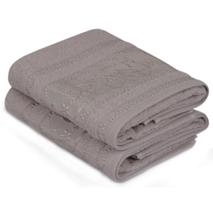 Komplet brązowych bawełnianych ręczników Yosemine, 50x90 cm